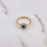 Anillo Halo 2.45gr / T7 / Circones Blancos Azul Oro Amarillo 18K $