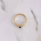 Anillo Halo 2.45gr / T7 / Circones Blancos Azul Oro Amarillo 18K $