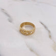Anillo Cubano 4.05gr / T7 1/4 / Circones Blancos Oro Amarillo 18K $