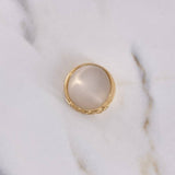 Anillo Cubano 4.05gr / T7 1/4 / Circones Blancos Oro Amarillo 18K $