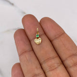 Dije Corazon 0.35gr / 1.4cm / Esmeralda 4pts Oro Amarillo 18K (Joya)