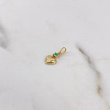 Dije Corazon 0.35gr / 1.4cm / Esmeralda 4pts Oro Amarillo 18K (Joya)