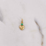 Dije Corazon 0.35gr / 1.4cm / Esmeralda 4pts Oro Amarillo 18K (Joya)