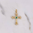 Dije Cruz 1.7gr / 3.2cm / Esmeralda 8pts Rectangular Oro Amarillo 18K (Joya) &