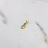 Dije GC 0.25gr / 1.7cm / Esmeralda 10pts Oro Amarillo 18K (Joya) $