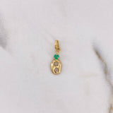 Dije GC 0.25gr / 1.7cm / Esmeralda 10pts Oro Amarillo 18K (Joya) $