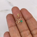 Dije Mariposa 0.6gr / 1.9cm / Esmeralda 12pts Oro Amarillo 18K (Joya) $