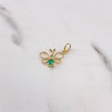 Dije Mariposa 0.6gr / 1.9cm / Esmeralda 12pts Oro Amarillo 18K (Joya) $