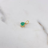 Dije Halo Grande 0.45gr / 1.3cm / Esmeralda 58pts Oro Amarillo 18K (Joya) $