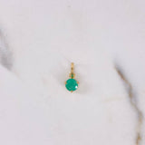 Dije Halo Grande 0.45gr / 1.3cm / Esmeralda 58pts Oro Amarillo 18K (Joya) $