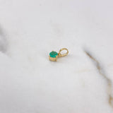 Dije Halo Mediano 0.35gr / 1.1cm / Esmeralda 20pts Oro Amarillo 18K (Joya) $