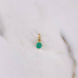 Dije Halo Mediano 0.35gr / 1.1cm / Esmeralda 20pts Oro Amarillo 18K (Joya) $
