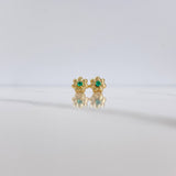 Topos Flor 1gr / Esmeralda 12pts Oro Amarillo 18K (Joya) $