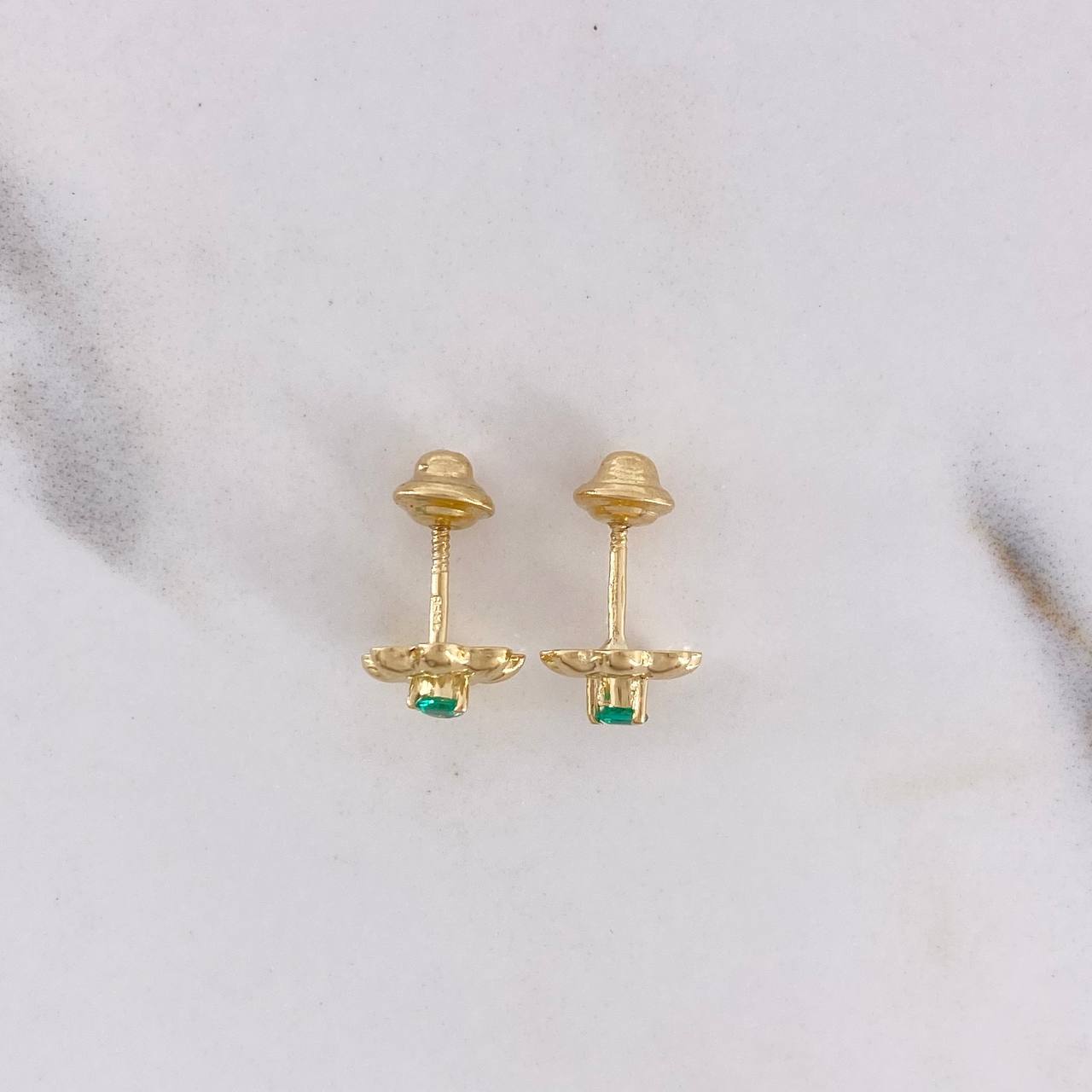 Topos Flor 1gr / Esmeralda 12pts Oro Amarillo 18K (Joya) $
