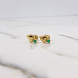 Topos Corazon 1.05gr / Esmeralda 12pts Oro Amarillo 18K (Joya) $