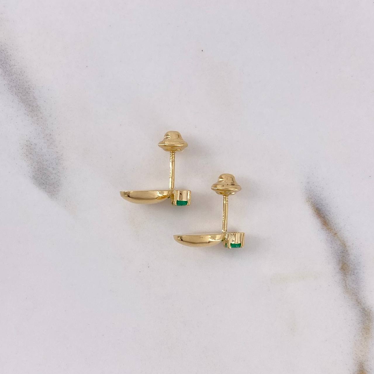 Topos Grano Café 1.15gr / Esmeralda 12pts Oro Amarillo 18K (Joya) $