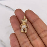 Dije Oso Articulado 4.2gr / 2.4cm / Circones Blancos Negros Oro Amarillo 18K #