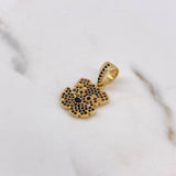 Dije Perro  2.9gr / 2.4cm / Circones Negros Oro Amarillo 18K $