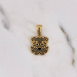 Dije Perro  2.9gr / 2.4cm / Circones Negros Oro Amarillo 18K $