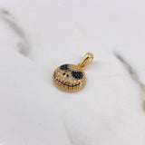 Dije Jack 2.6gr / 2.2cm / Circones Blancos Negros Oro Amarillo 18K #