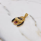 Dije Perro 7.4gr / 3.6cm / Circones Blancos-Negros-Fucsias-Amarillos Oro Amarillo 18K $