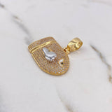 Dije Bala Cañon Cohete 11.1gr / 3.1cm / Circones Blancos Dos Oros Amarillo Blanco 18K $