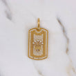 Dije Placa Corona RX 6.2gr / 3.7cm / Rectangular Circones Blancos Oro Amarillo 18K #