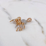 Dije Araña 4.9gr / 3cm / Circones Blancos Negros Dos Oros Blanco Rosa 18K &