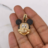 Dije Raton 8.75gr / 3cm / Circones Blancos Negros Dos Oros Amarillo Blanco 18K $