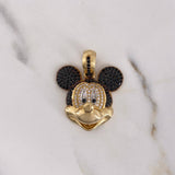 Dije Raton 8.75gr / 3cm / Circones Blancos Negros Dos Oros Amarillo Blanco 18K $