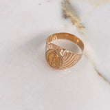 Anillo Sello Virgen del Carmen 3.8gr / T10 3/4 / Dos Oros Amarillo Rosa $