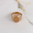 Anillo Sello Virgen del Carmen 3.8gr / T10 3/4 / Dos Oros Amarillo Rosa $