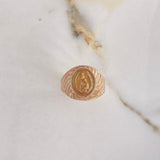 Anillo Sello Virgen del Carmen 3.8gr / T10 3/4 / Dos Oros Amarillo Rosa $