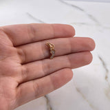 Dije Pie 0.75gr / 1.6cm / Circones Blancos Oro Rosa 18K #