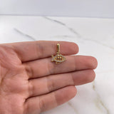 Dije Pez 1.1gr / 1.8cm / Circones Blancos Oro Amarillo 18K #