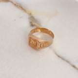 Anillo Sello Aguila 3.25gr / T9 1/2 / Dos Oros Amarillo Rosa &