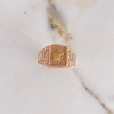 Anillo Sello Aguila 3.25gr / T9 1/2 / Dos Oros Amarillo Rosa &