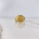 Anillo Sello Ancla 3.5gr / T10 3/4 / Oro Amarillo $
