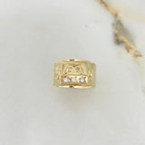 Anillo Sello Armas 3.5gr / T9 1/4 / Circones Blancos Oro Amarillo $