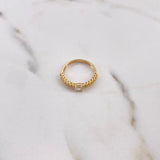 Anillo Solitario Churumbela 2.05gr / T5 3/4 / Circones Blancos Oro Amarillo $