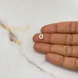 Dije Letra O 0.45gr / 0.7cm / 3D Lisa Oro Amarillo $