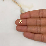 Dije Letra X 0.65gr / 0.7cm / 3D Lisa Oro Amarillo $