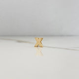 Dije Letra X 0.65gr / 0.7cm / 3D Lisa Oro Amarillo $