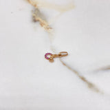 Dije Ratón 0.3gr / 1.5cm / Circones Fucsias Oro Rosa $