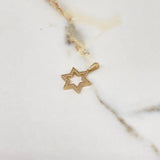 Dije Estrella David 1.75gr / 2.5cm / Silueta Circones Blancos Oro Amarillo $