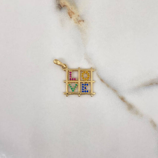 Dije Love 1.75gr / 2cm / Circones Colores Oro Amarillo $