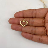 Dije Corazón Silueta 1.25gr / 2.4cm / Troquelado Oro Amarillo $