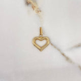 Dije Corazón Silueta 1.15gr / 2.4cm / Troquelado Oro Amarillo $