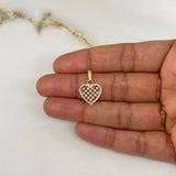 Dije Corazón 1.5gr / 2cm / Circones Blancos Oro Amarillo $