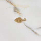 Dije Corazón 1.5gr / 2cm / Circones Blancos Oro Amarillo $